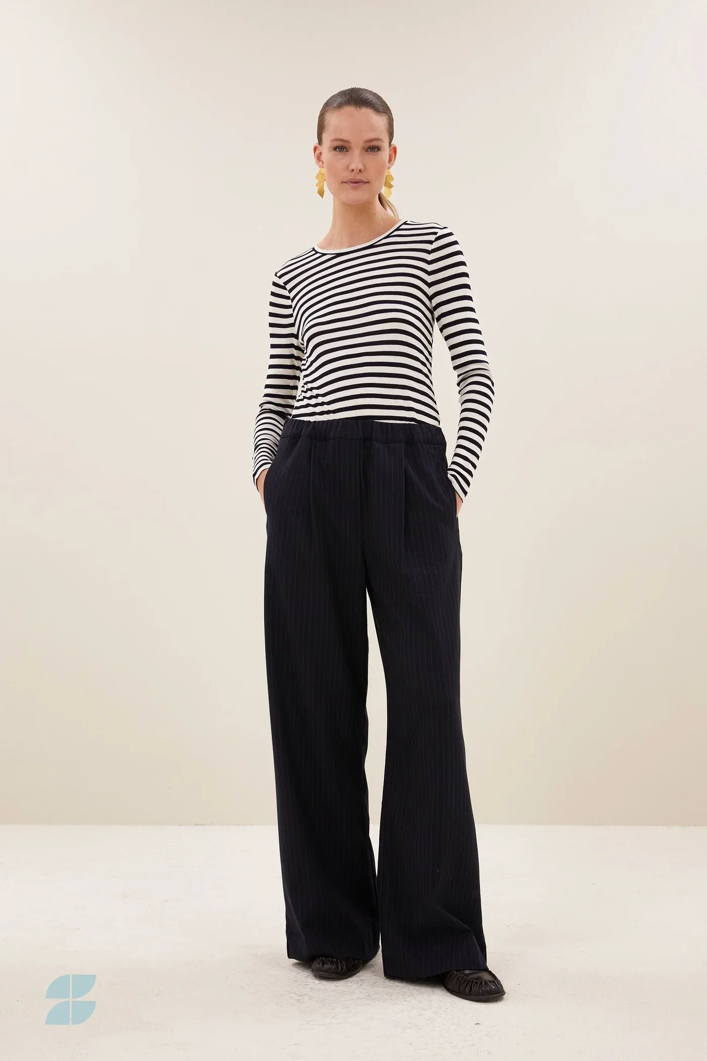 By bar Jelle Pinstripe Broek (Midnight)