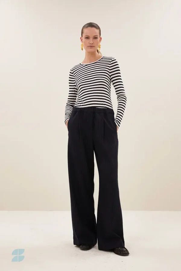 By bar Jelle Pinstripe Broek (Midnight)