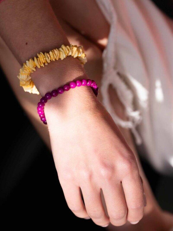 Ellen Beekmans Armbandje Gemstone Balletjes ( Paars)