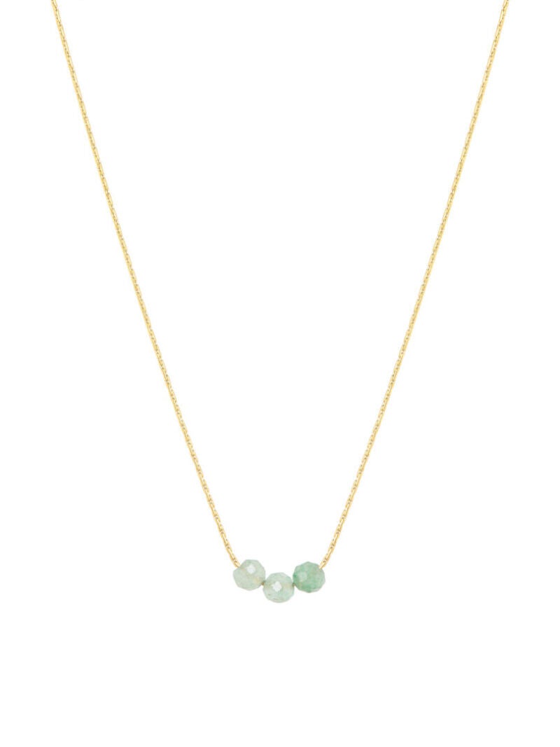 Ellen Beekmans Ketting met 3 gemstones (Groen)