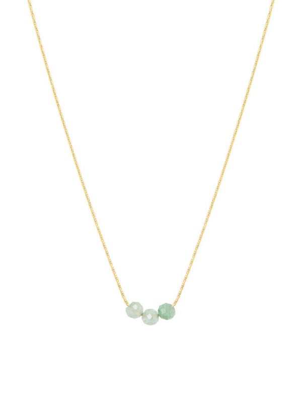 Ellen Beekmans Ketting met 3 gemstones (Groen)