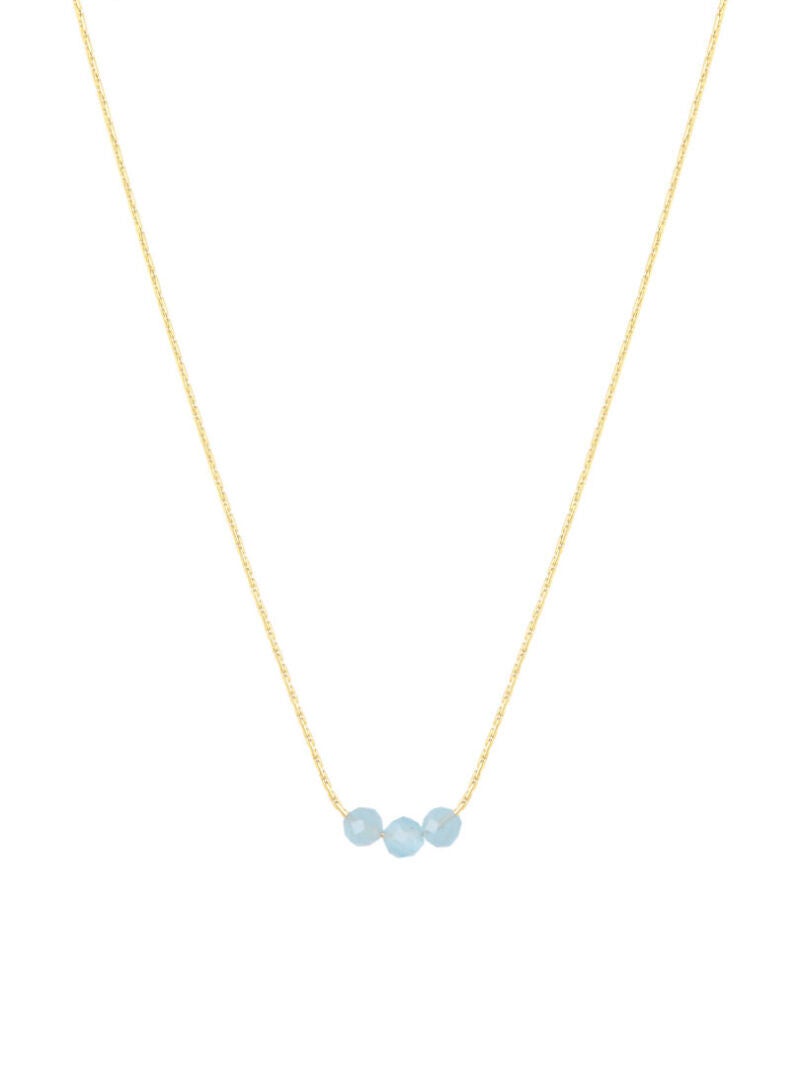 Ellen Beekmans Ketting met 3 gemstones (Aqua)