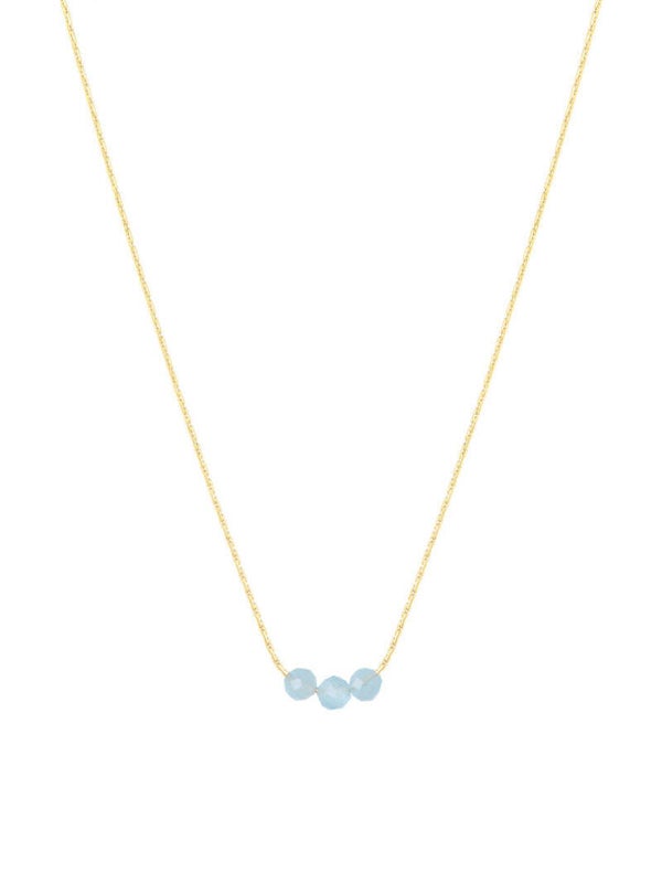 Ellen Beekmans Ketting met 3 gemstones (Aqua)