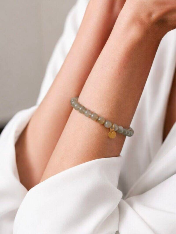 Ellen Beekmans Armbandje met gemstone balletjes ( Grijs)