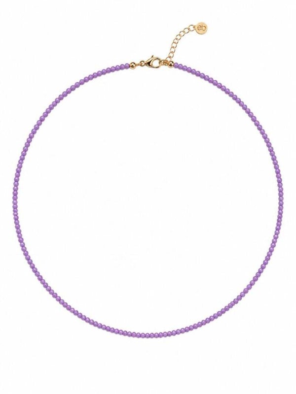 Ellen Beekmans Fijne korte ketting met mini edelsteentjes ( Paars)