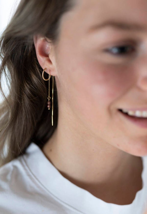 Ellen Beekmans Earthreads met 2 gemstones (paars)