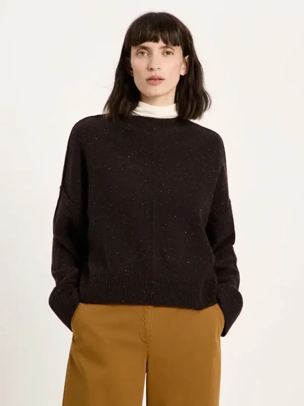Lanius Wijde trui (Chocolate Tweed)