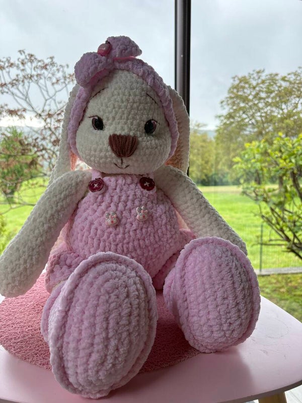 Grand lapinou rose éternelle 🩷🐰🌸