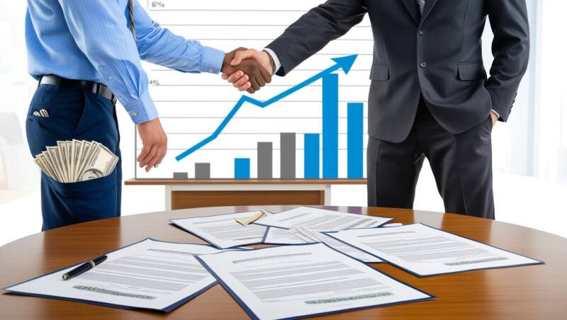 Contrattazione aziendale per aumentare la produttività: incontro tra dirigenti e rappresentanti sindacali in un'azienda, analisi di strategie per migliorare efficienza e condizioni di lavoro