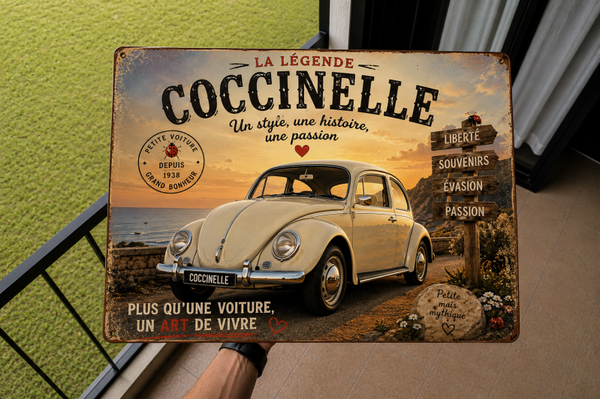 Plaque décorative – Légende Coccinelle Vintage