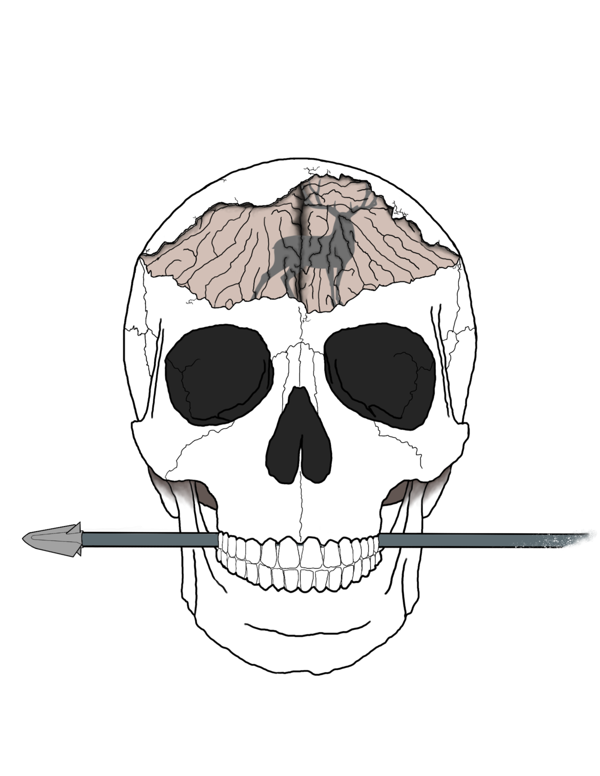 Hunting On The Brain Deer Sticker