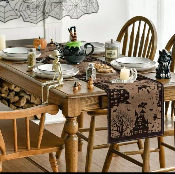 Leinen-Tischdecke, Esstischläufer - Halloween 2024
