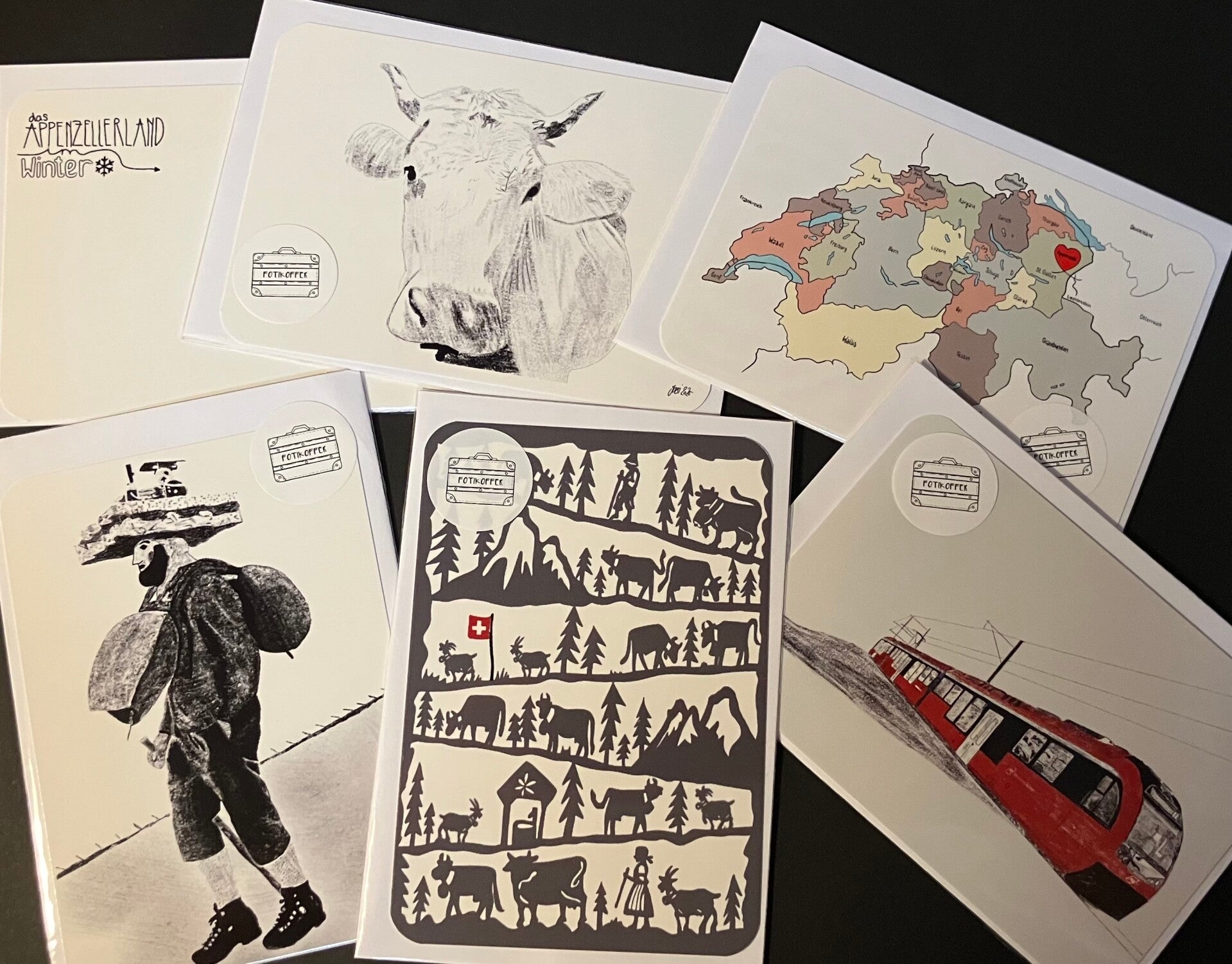 Postkarten Set. Appenzeller Edition
