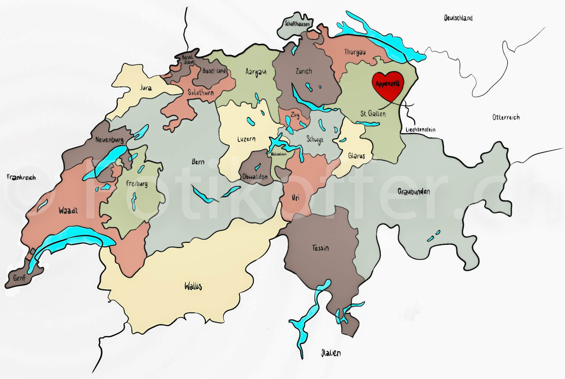 Postkarte - Love Appenzell