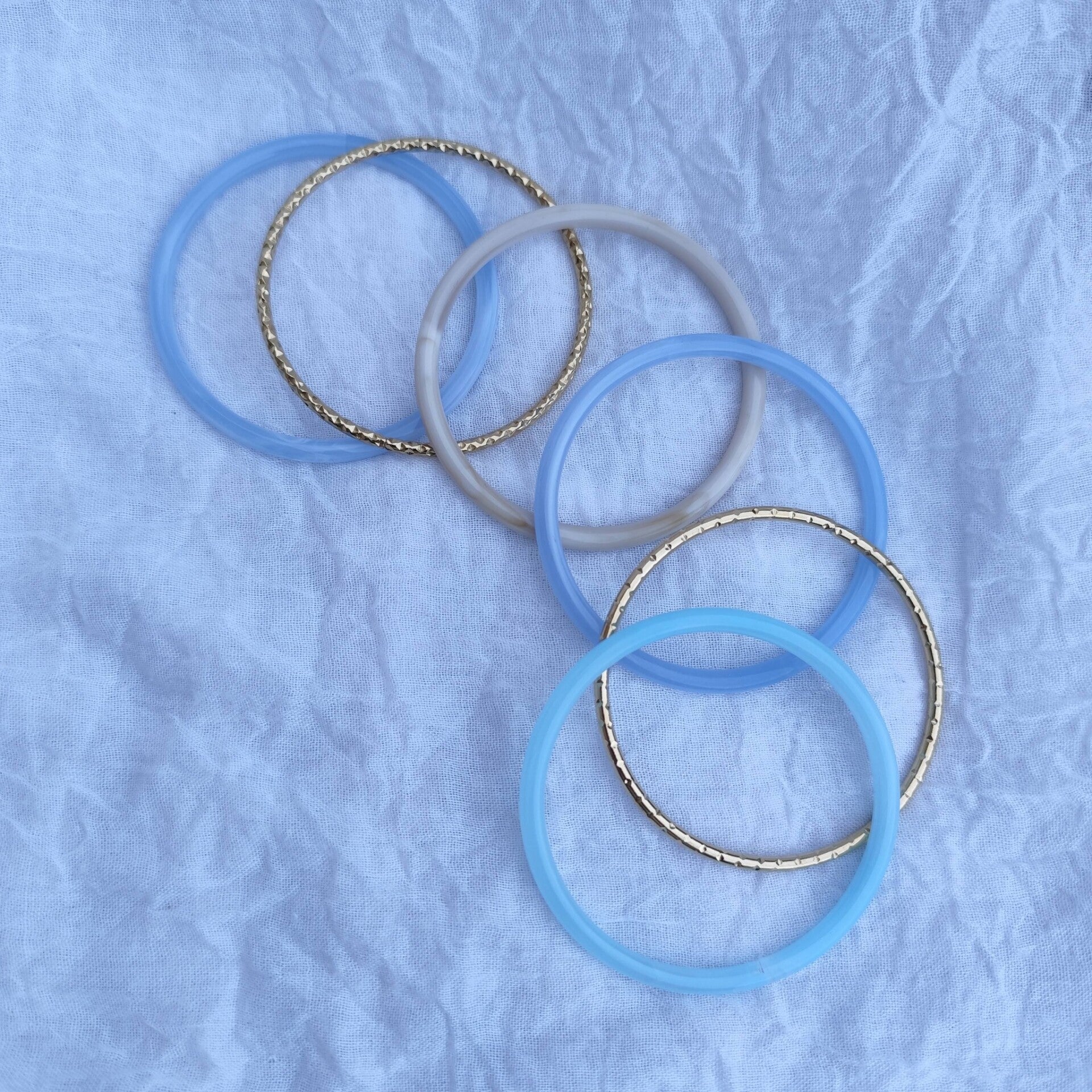 Lot de 6 bracelets "bleu"