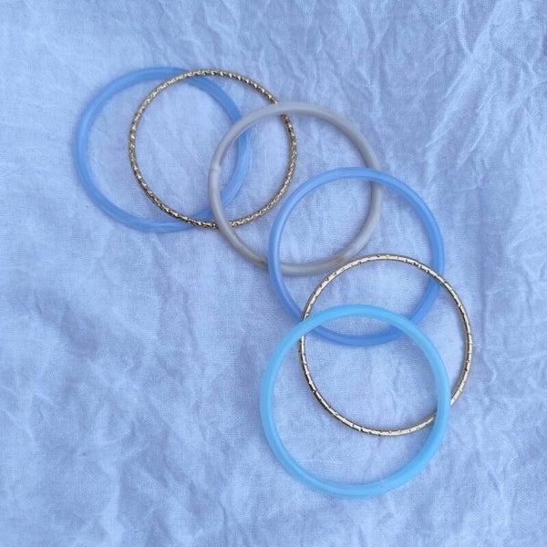 Lot de 6 bracelets "bleu"