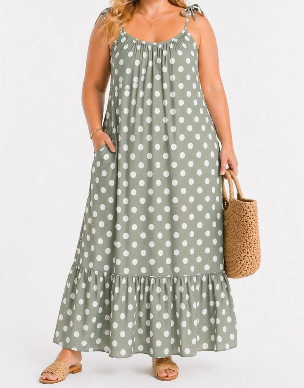 Robe longue à pois
