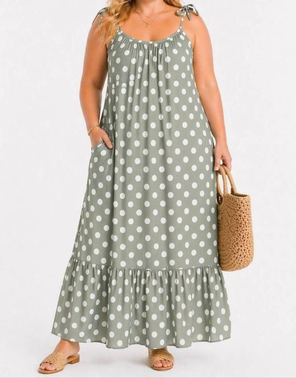 Robe longue à pois