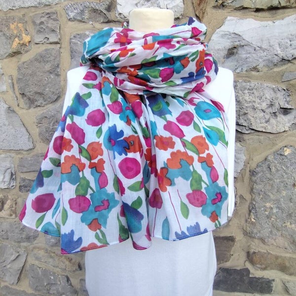 Foulard fleurs multi