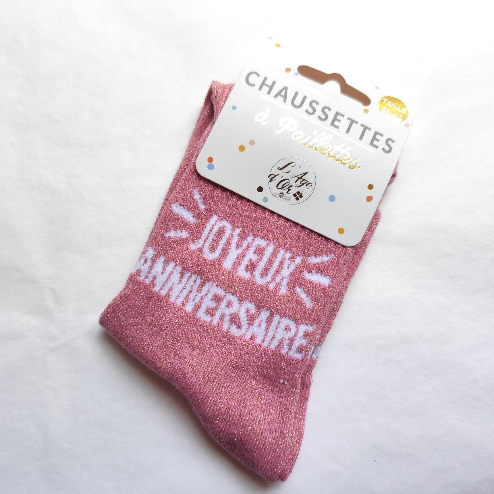 Chaussettes à paillettes "Anniversaire" (36/42)