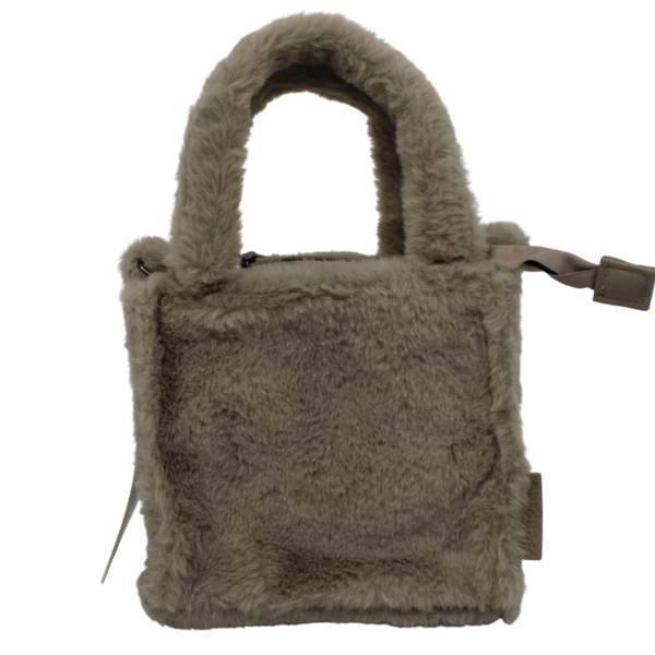 Hand- schoudertas bont - beige