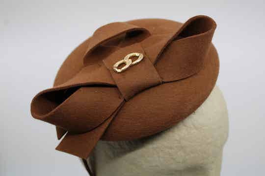 Haarbanddop Anna - dark camel