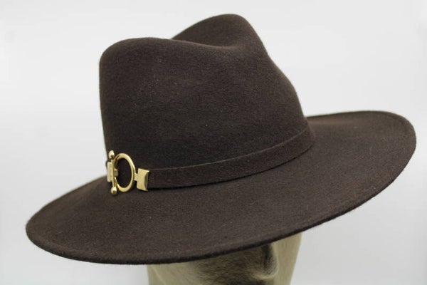 Gleufhoed gesp - donkerbruin