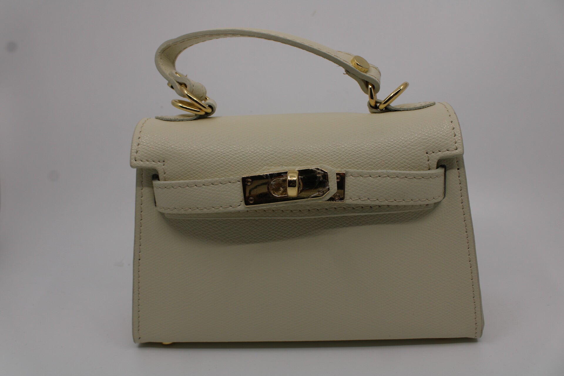 Handtas leer - beige