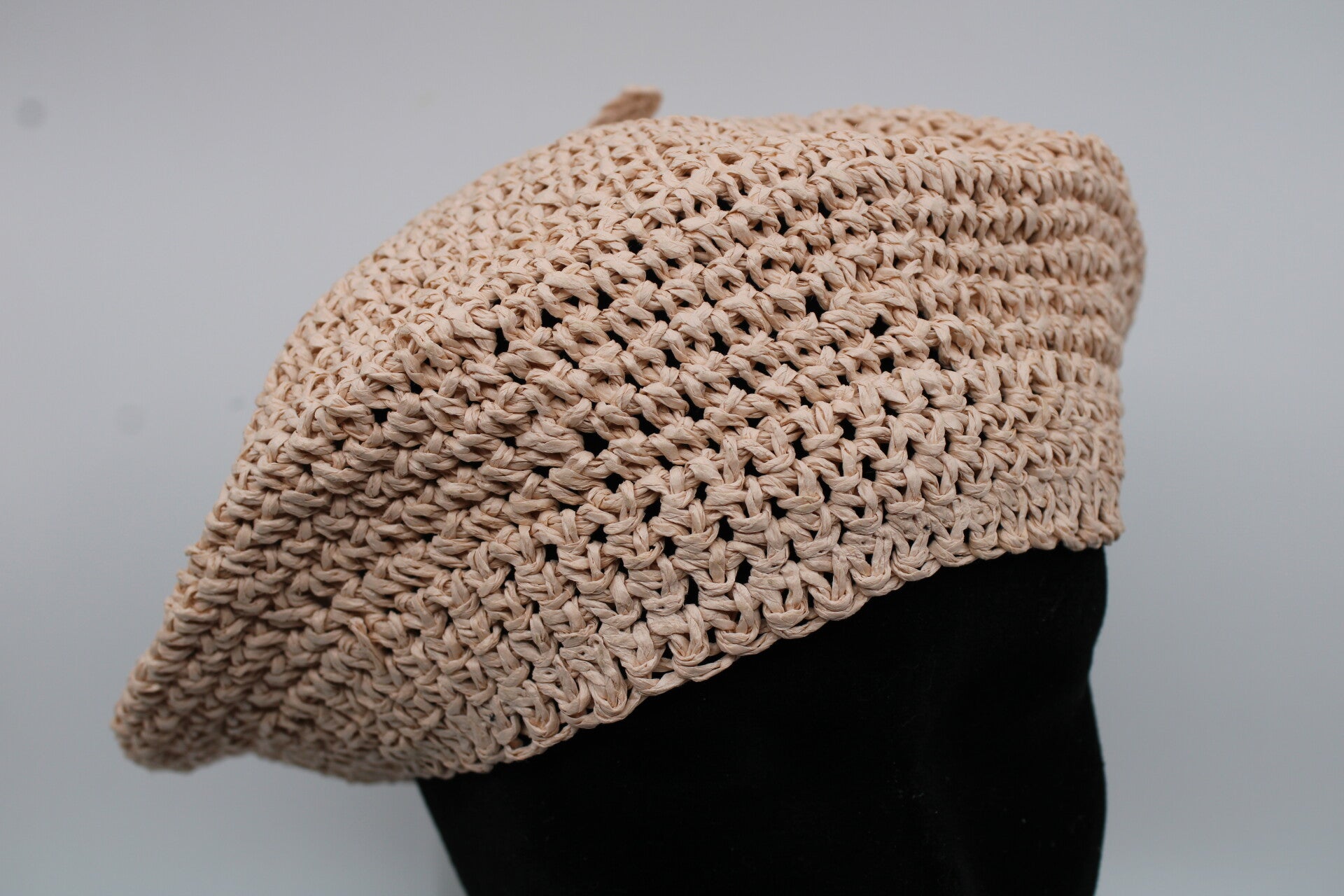 Kinder stro baret - oud roze