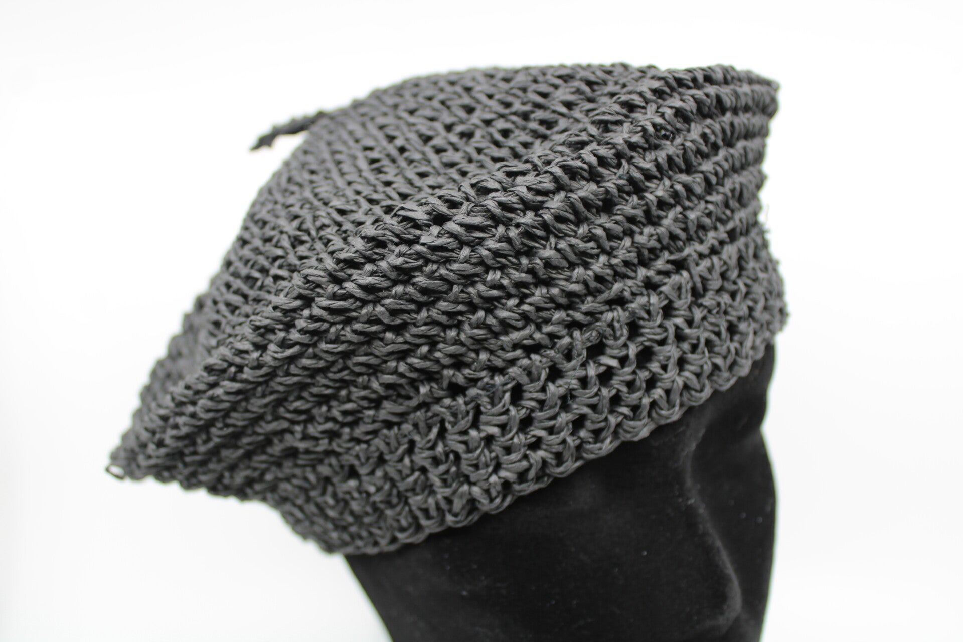 Kinder stro baret - zwart