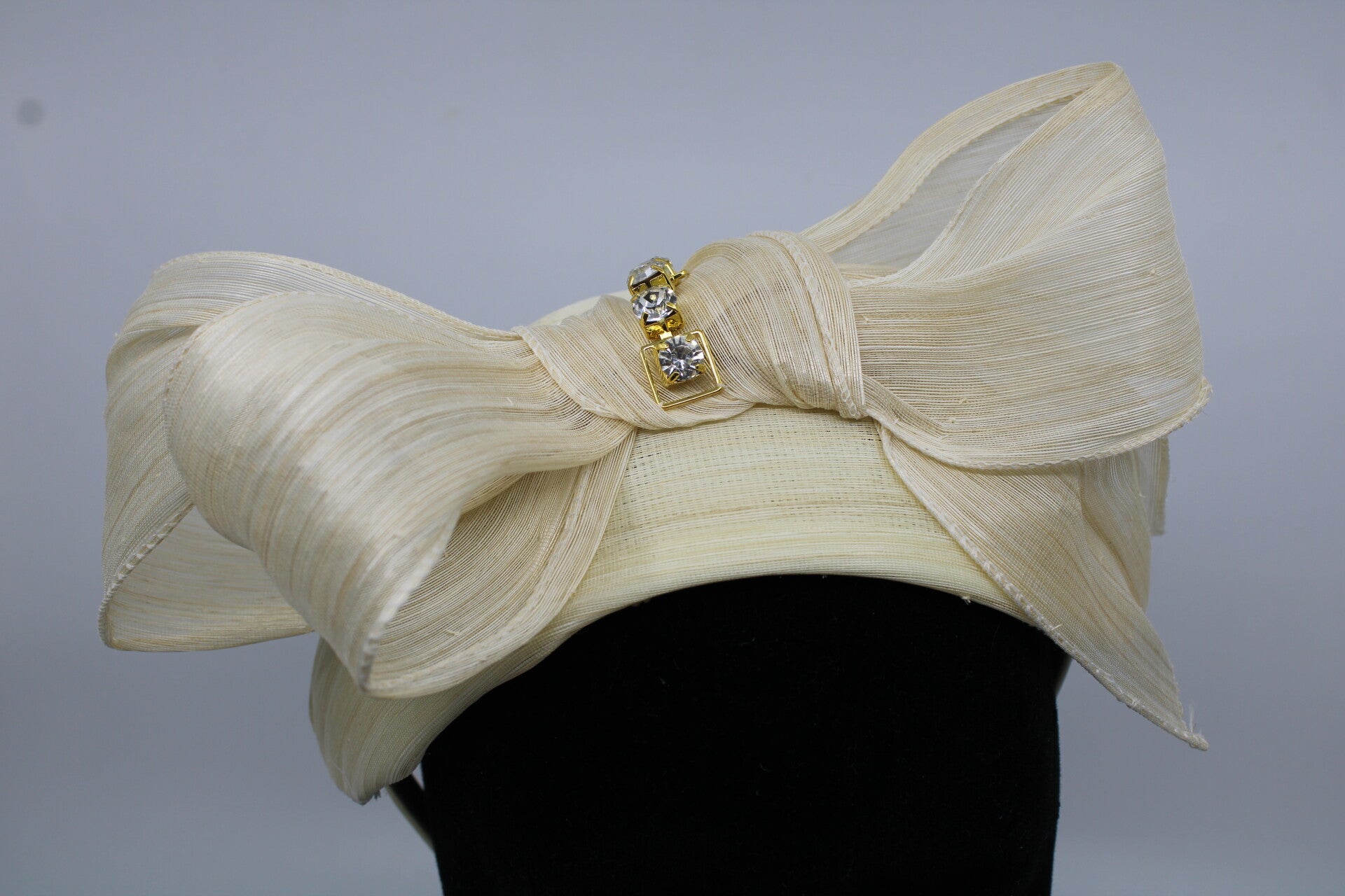 Bandeau zijde/strass - licht beige