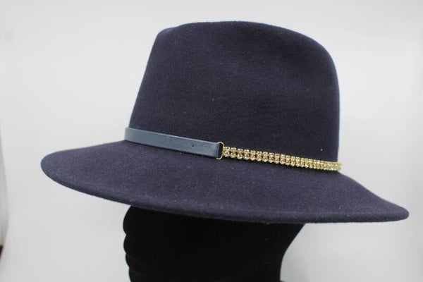 Gleufhoed Anna strass - donkerblauw