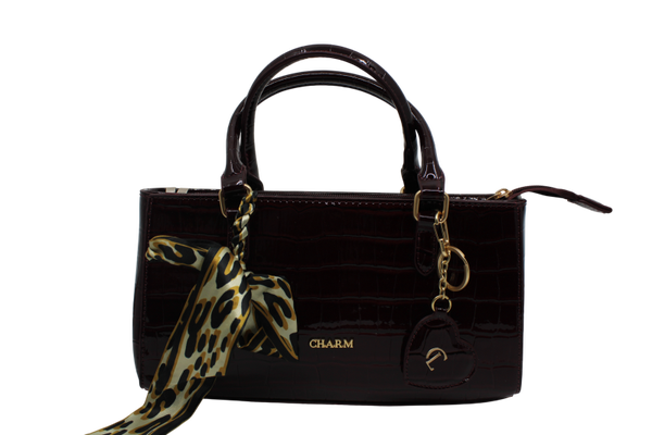 Handtas croco lak - bordeaux