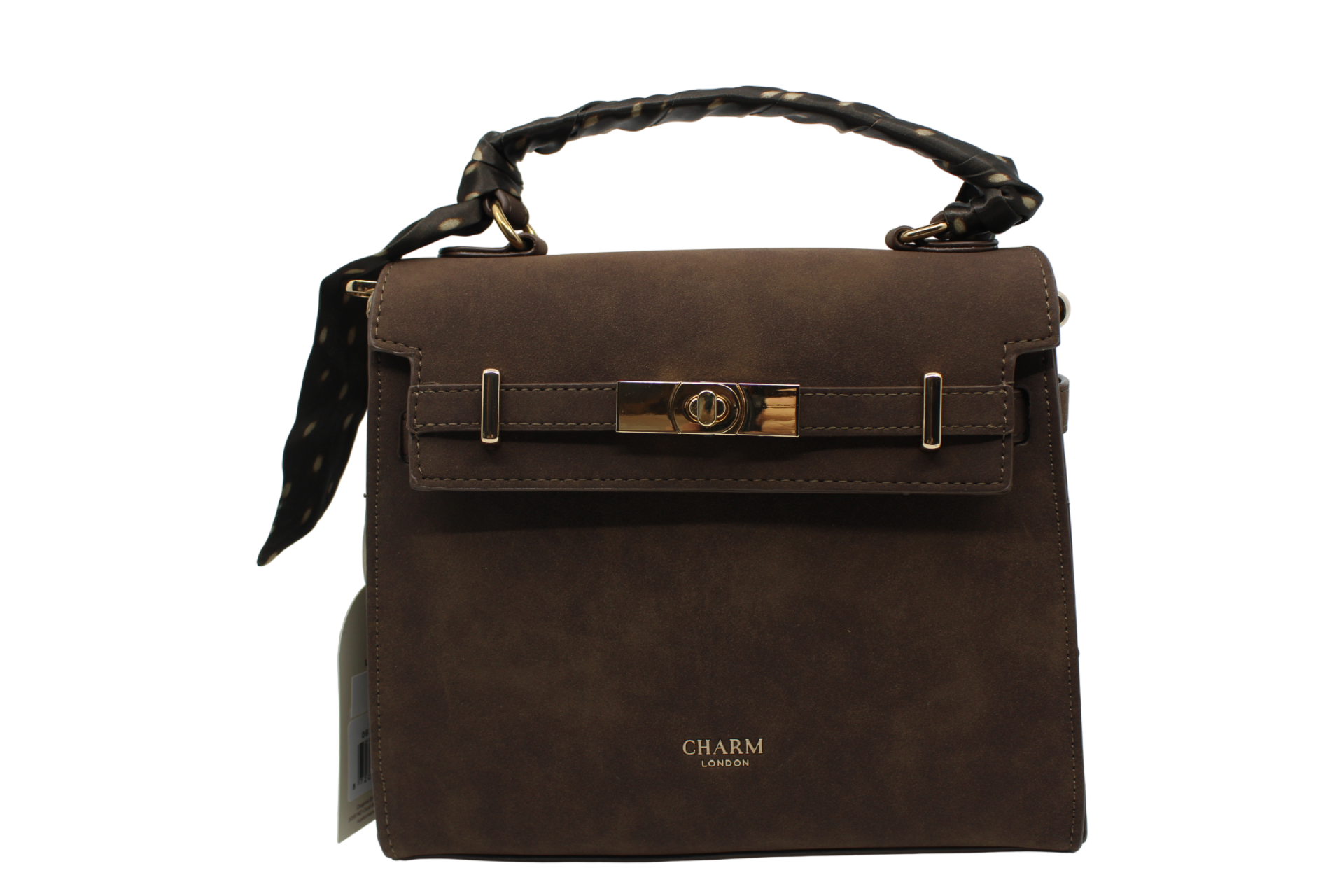 Hand tas suede - donkerbruin