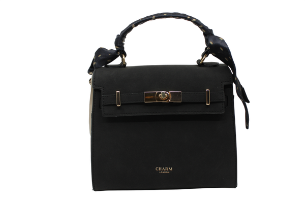 Handtas suede - zwart