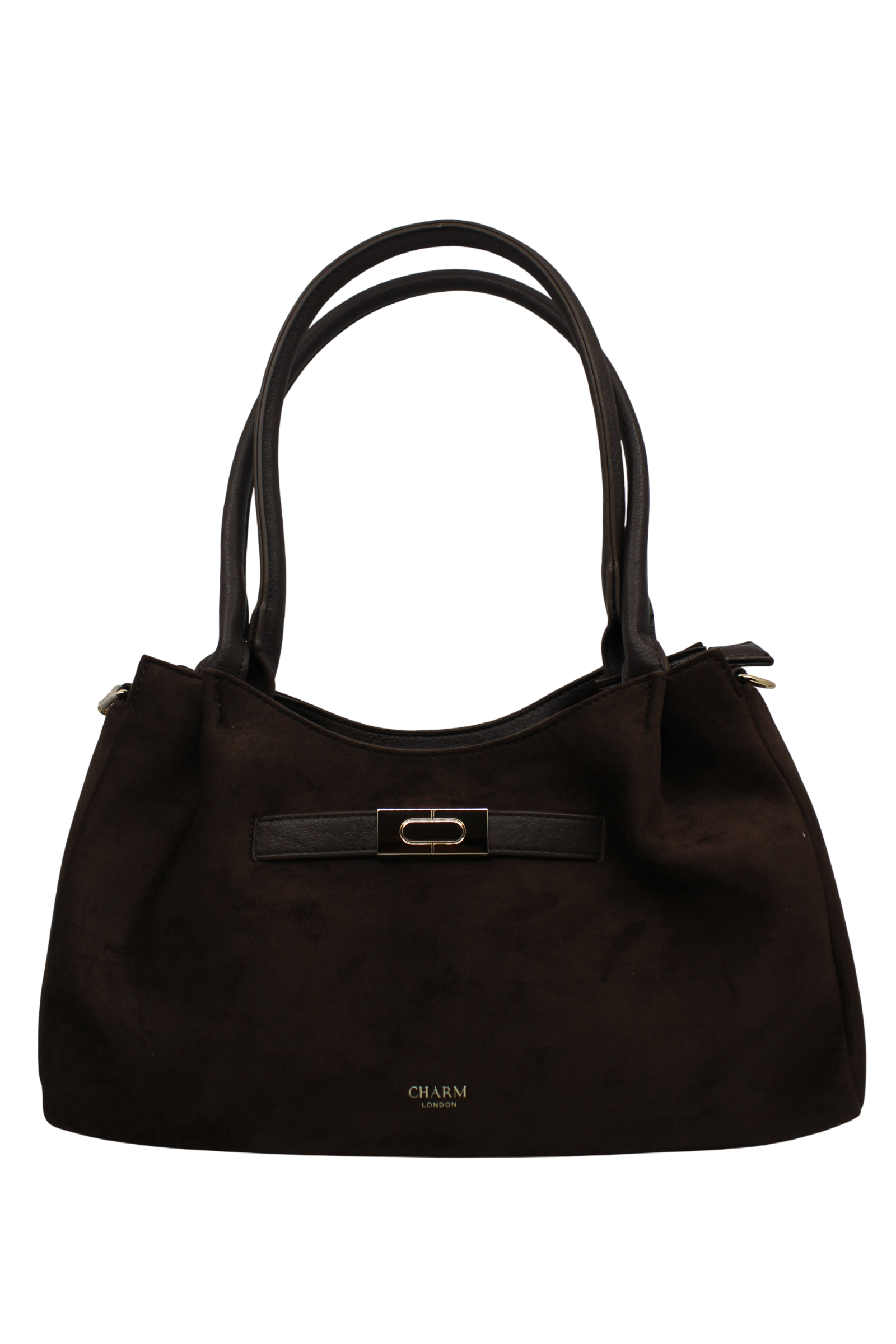 Hand tas suede - donkerbruin