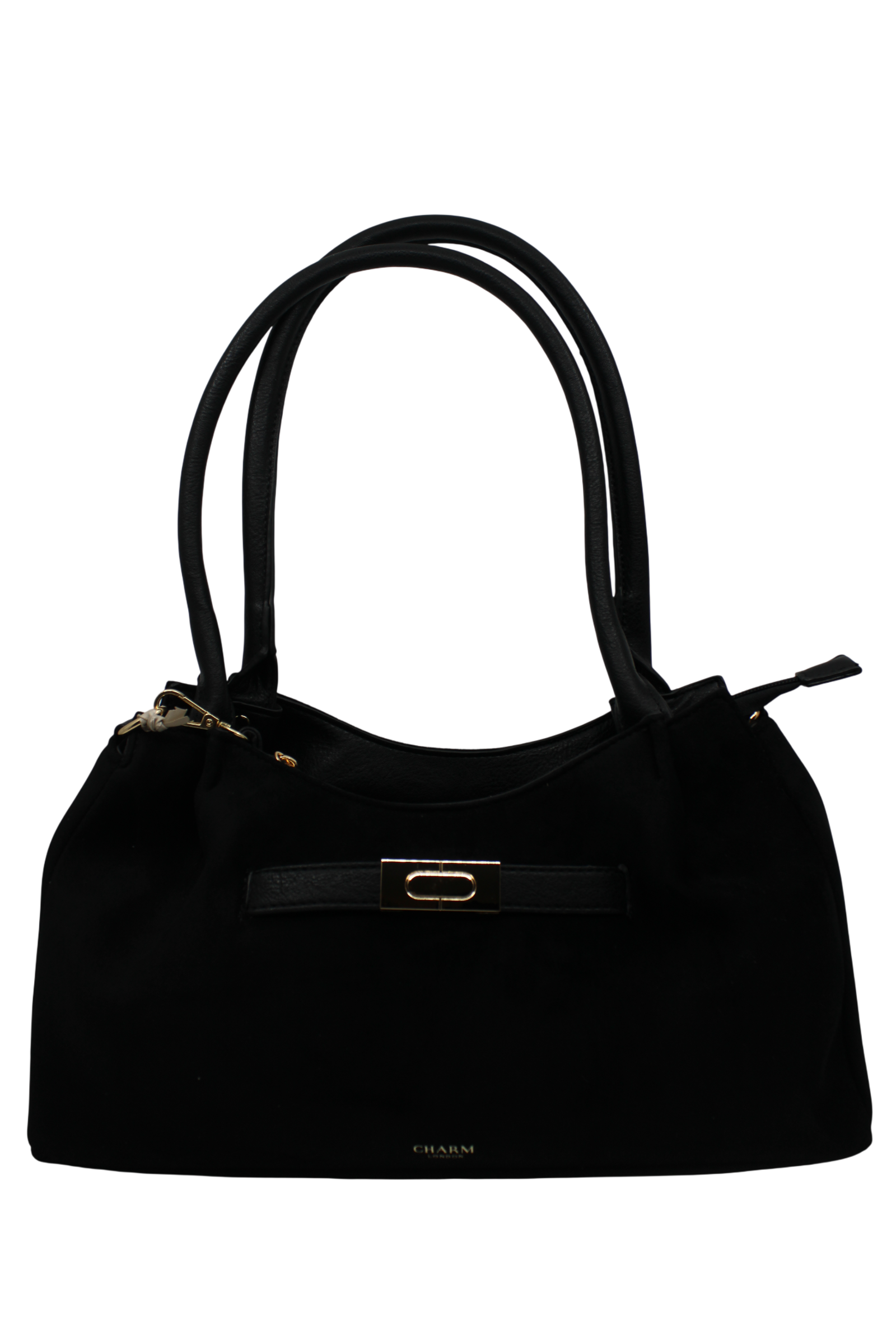 Handtas suede - zwart