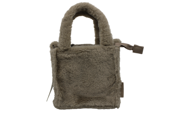 Hand- schoudertas bont - beige
