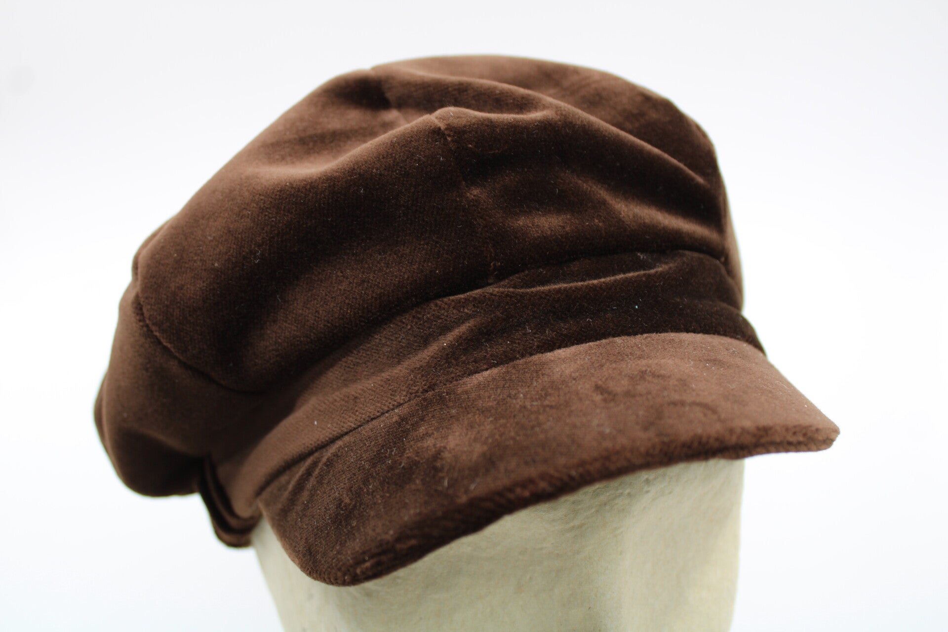Cap velvet - donkerbruin
