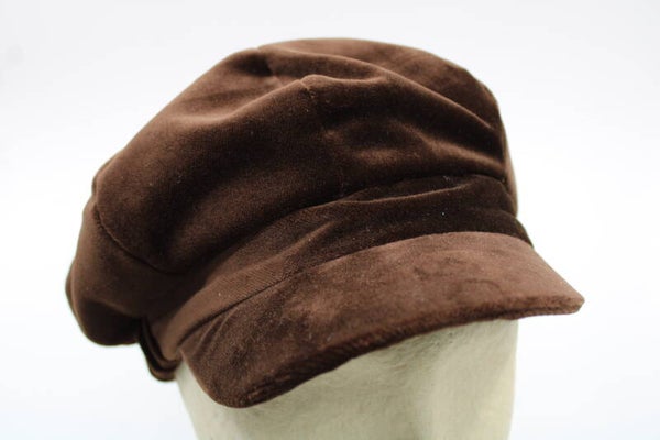 Cap velvet - donkerbruin