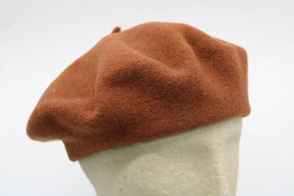 Dames basis baret - roest bruin