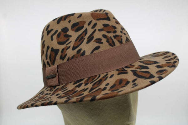 Leopard hoed - camel/bruin