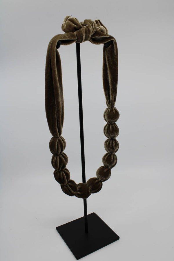 Velvet ketting - taupe/bruin