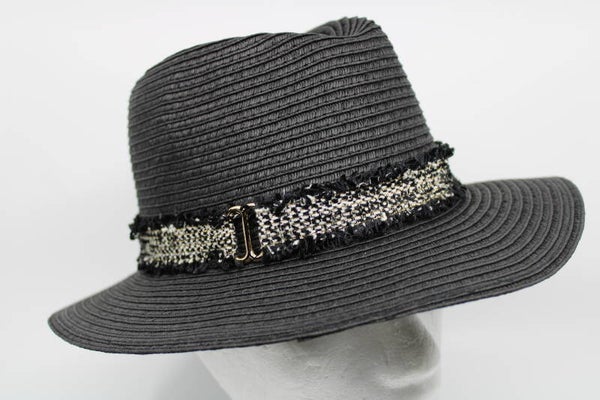 Kindergleufhoed bouclé - zwart