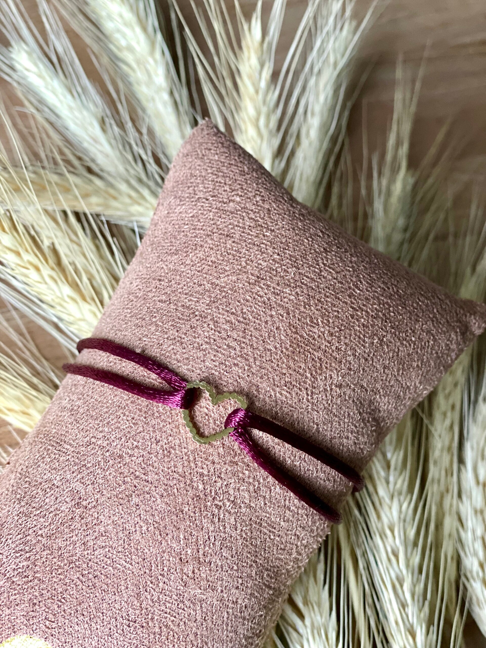 Satin bracelet - hartje goud
