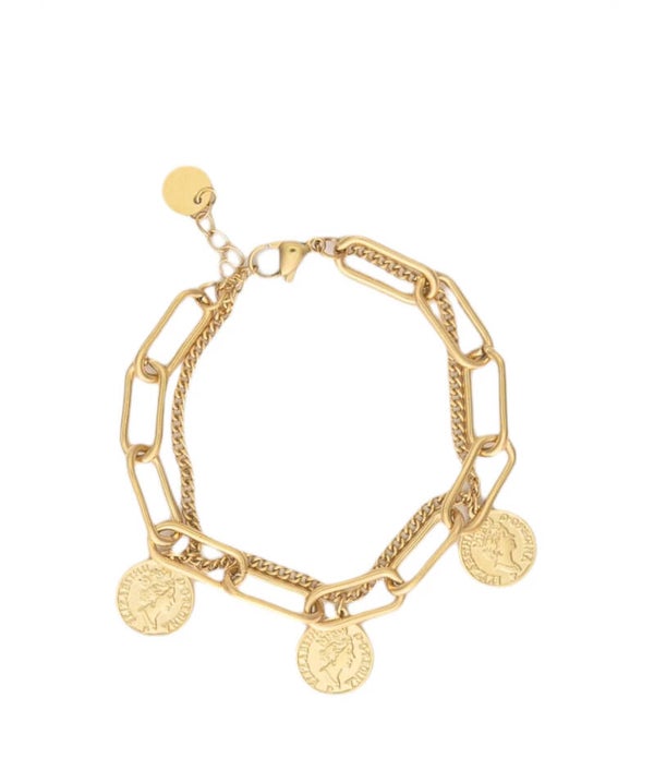 Coin bracelet - goud