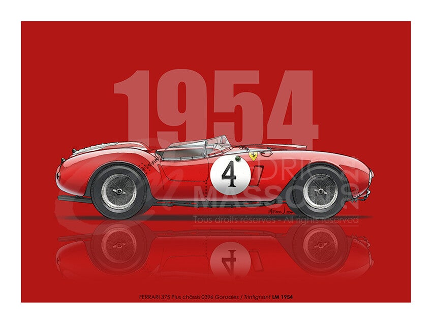 Ferrari 375 plus 24h du Mans 1954 n°4.