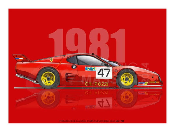 Ferrari 512 BB lm 24h du Mans 1981 n°47