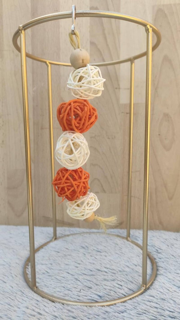 jouet accroche orange et blanc