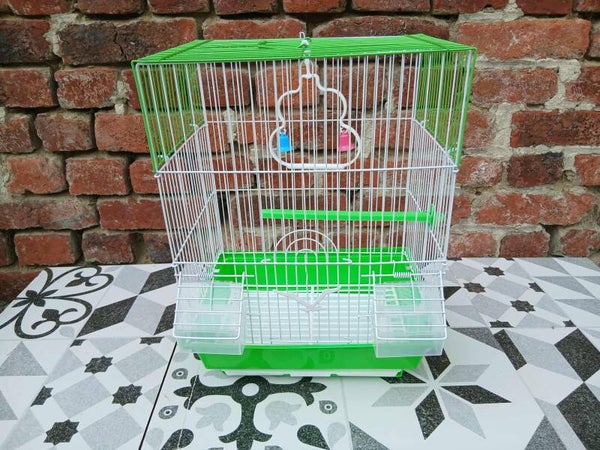 Cage pour oiseau, mandarin, perruche, canaris avec mangeoire, abreuvoir , perchoir pour repos